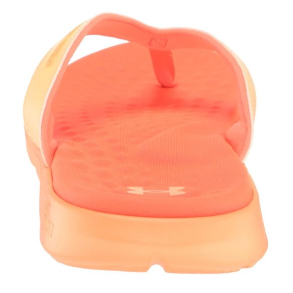 Size 12 Under Armour Women's Ignite Marbella Flip Flop Orange Tropic Water OK! - Picture 5 of 5